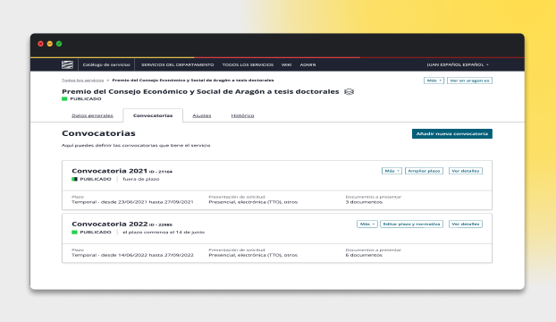 Prototipo de SEDA, el catálogo de servicios y procedimientos